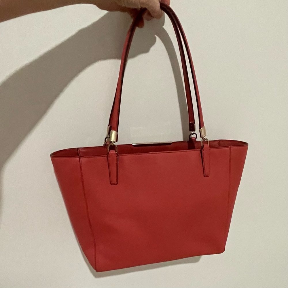 Coach Madison East West Saffiano Leather Tote, Pink with Gold Hardware